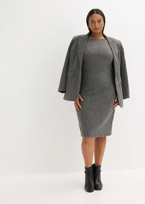Fodralklänning av tweedliknande material, bonprix