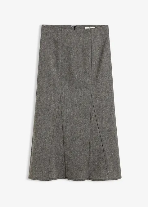 Lätt klockad kjol med tweedlook, bonprix