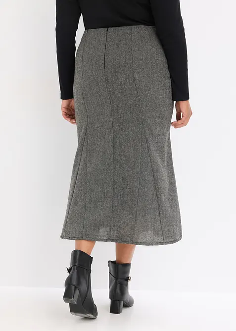 Lätt klockad kjol med tweedlook, bonprix