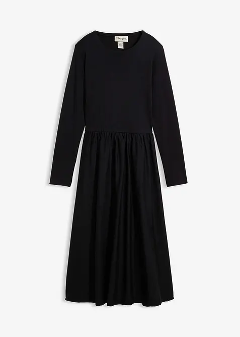 Kl&auml;nning i materialmix av bomull, bonprix