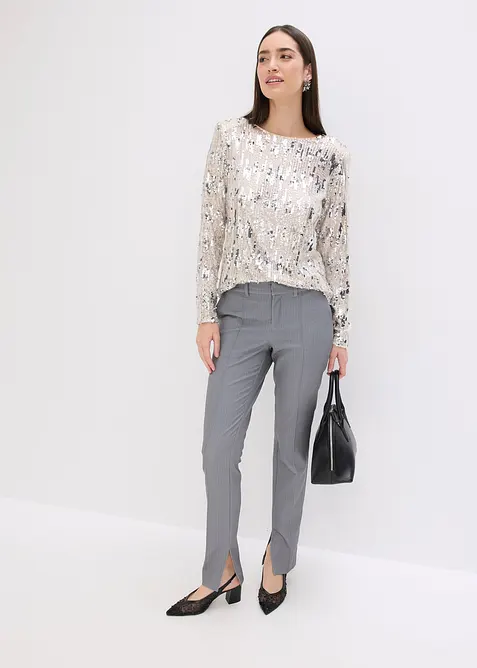 L&aring;ng&auml;rmad paljettopp, bonprix