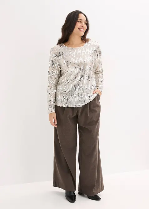 L&aring;ng&auml;rmad paljettopp, bonprix