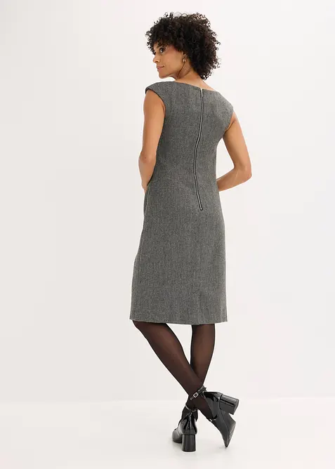 Fodralklänning av tweedliknande material, bonprix