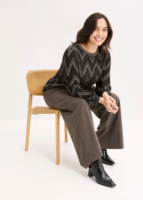 Finstickad tröja med glittriga effekter, bonprix