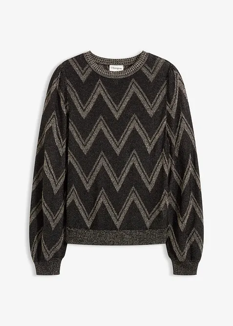 Finstickad tröja med glittriga effekter, bonprix