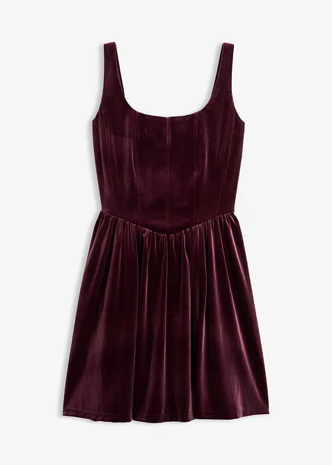 Corsageklänning av mjuk sammet, bonprix