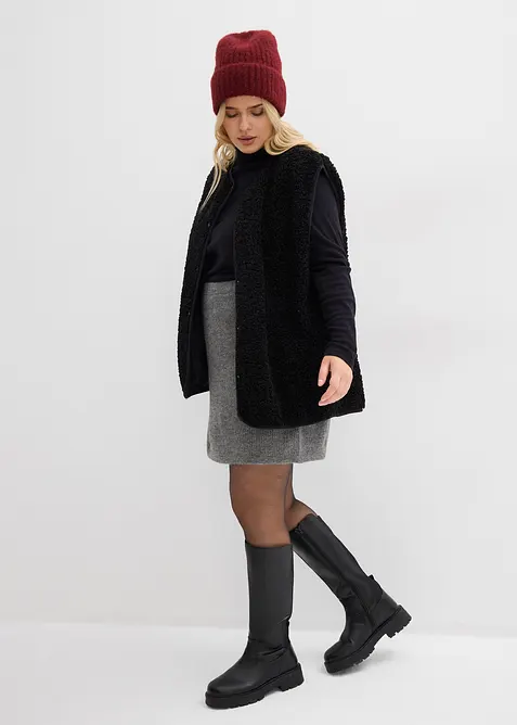 Stickad minikjol, bonprix