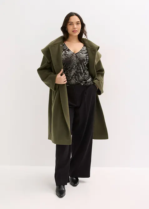 L&aring;ng&auml;rmad topp av sammet, bonprix