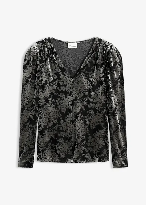 L&aring;ng&auml;rmad topp av sammet, bonprix