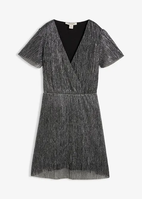 Kort, glittrig klänning, bonprix