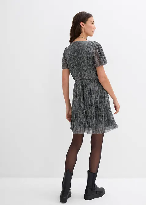 Kort, glittrig klänning, bonprix