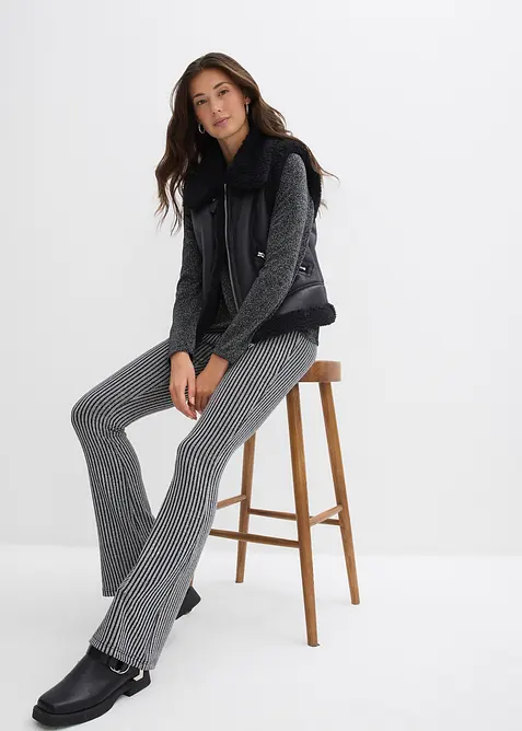 Utsvängda leggings med glittergarn, bonprix