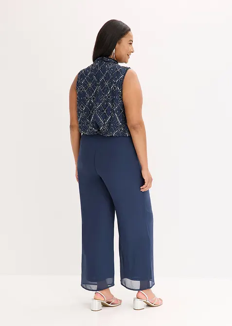 Jumpsuit med p&auml;rlbroderi, bonprix