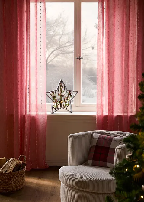 Gardinl&auml;ngd med v&auml;vda r&auml;nder (1-pack), bonprix