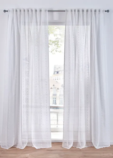 Gardinlängd med vävda ränder (1-pack), bonprix