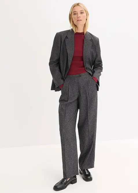 L&aring;ng&auml;rmad topp i ribbat material, bonprix