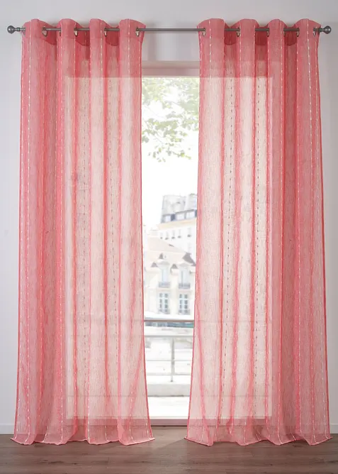 Gardinl&auml;ngd med v&auml;vda r&auml;nder (1-pack), bonprix