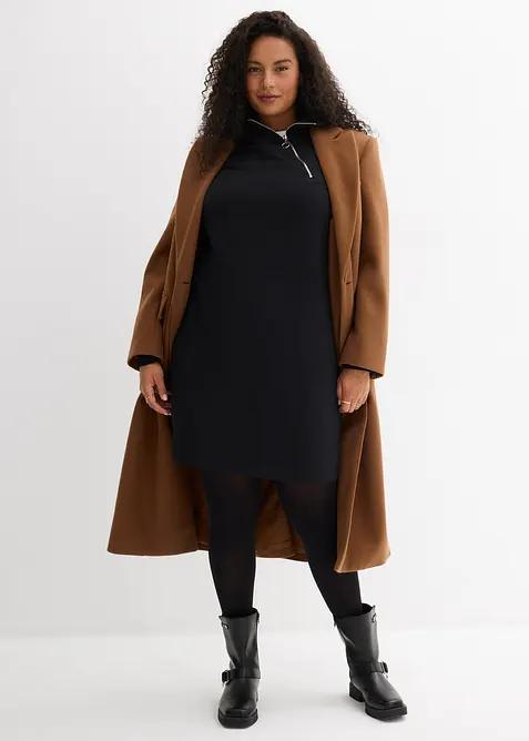 Trikåklänning i bomullsmix, bonprix