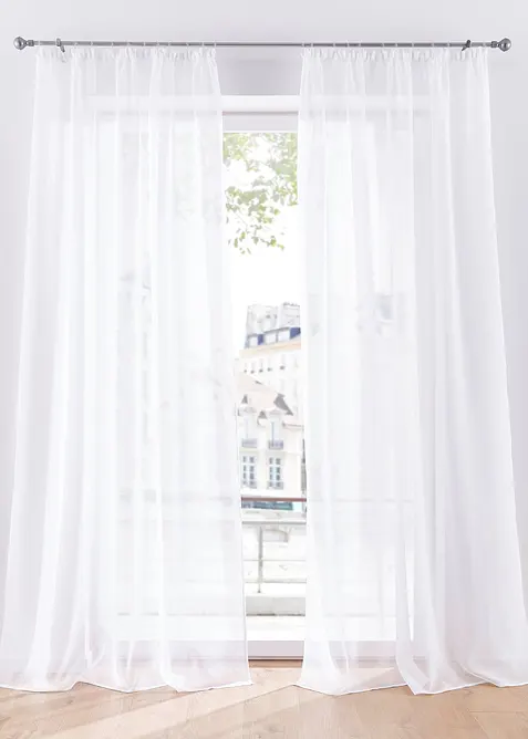 Gardin med återvunnen polyester och fint strukturerad yta (1-pack), bonprix