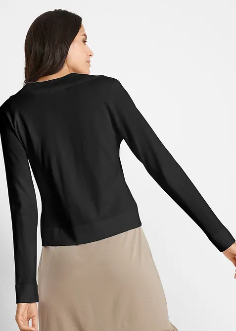 Kort cardigan med viskos, bonprix