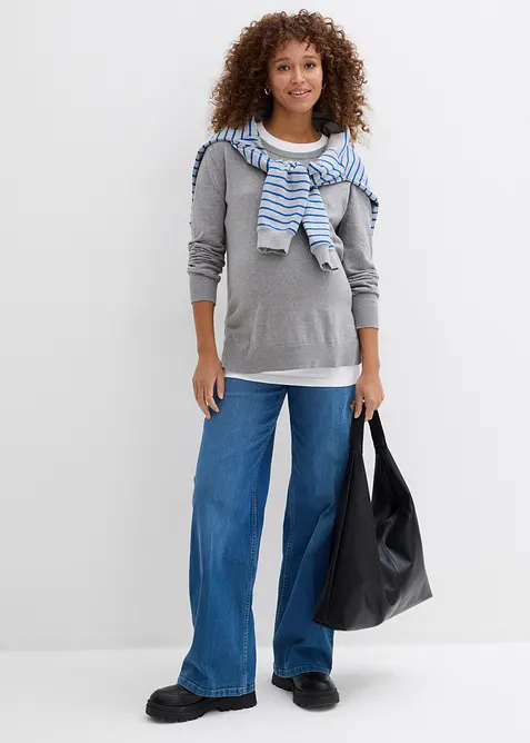 Mammatröja och amningslinne av stickat bomullsmaterial, bonprix