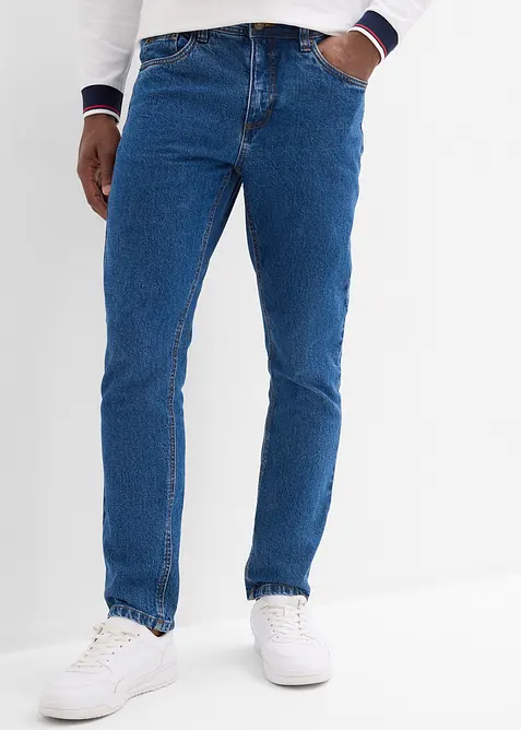 Classic Fit Jeans med res&aring;r i sidan av midjan, Straight, bonprix