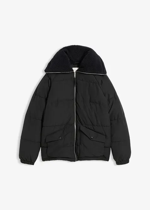 Quiltad jacka med teddykrage, bonprix