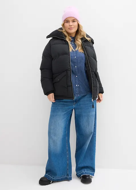 Quiltad jacka med teddykrage, bonprix