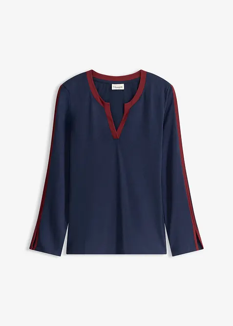 L&aring;ng&auml;rmad topp med slits, bonprix