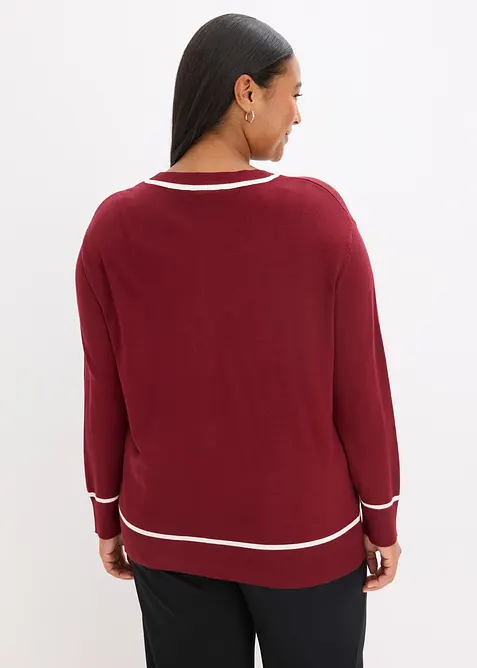 Stickad cardigan med V-ringning, bonprix