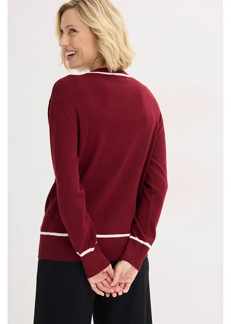 Stickad cardigan med V-ringning, bonprix