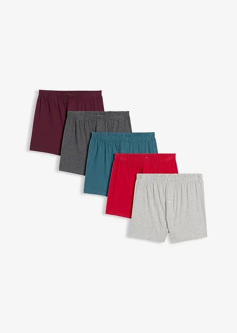 Lediga jerseyboxershorts i bomull (5-pack), bonprix