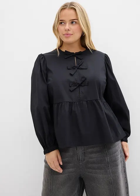 Blus med rosetter, bonprix
