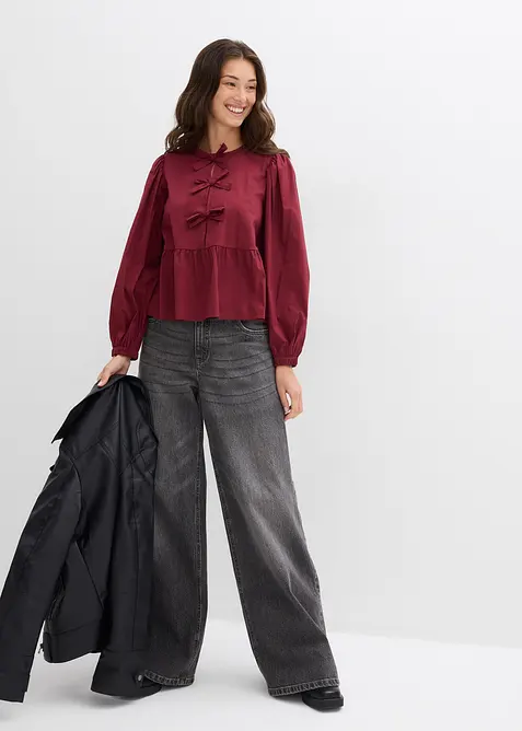 Blus med rosetter, bonprix