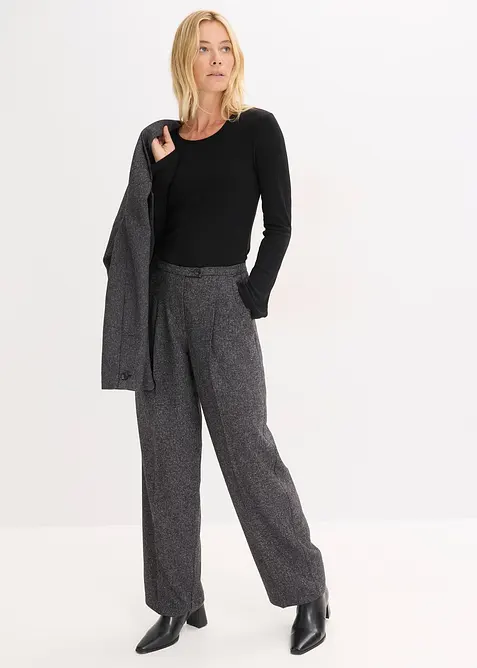 Ribbad l&aring;ng&auml;rmad topp, bonprix