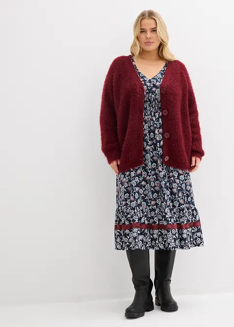 Ribbstickad cardigan, bonprix