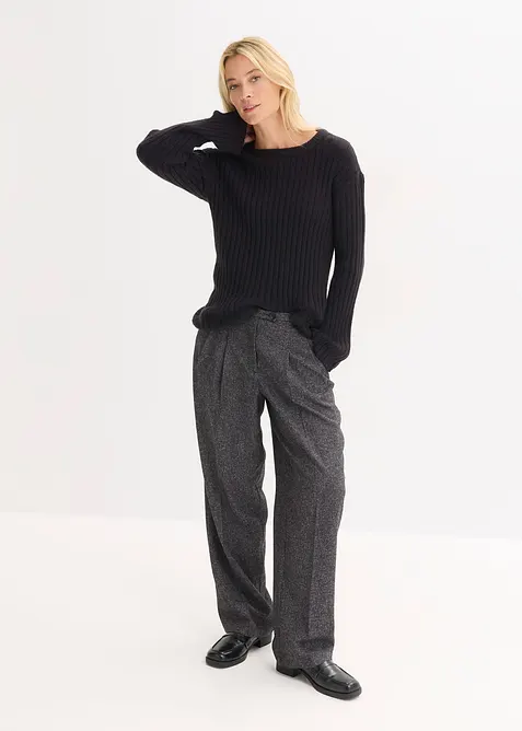 Ribbstickad oversizetr&ouml;ja, bonprix