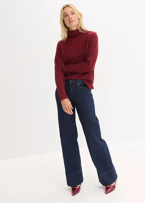 Sweatshirt med st&aring;krage, bonprix