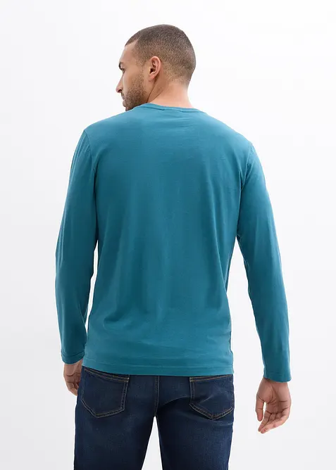 L&aring;ng&auml;rmad T-shirt i farfarsmodell (2-pack) i ekologisk bomull, bonprix