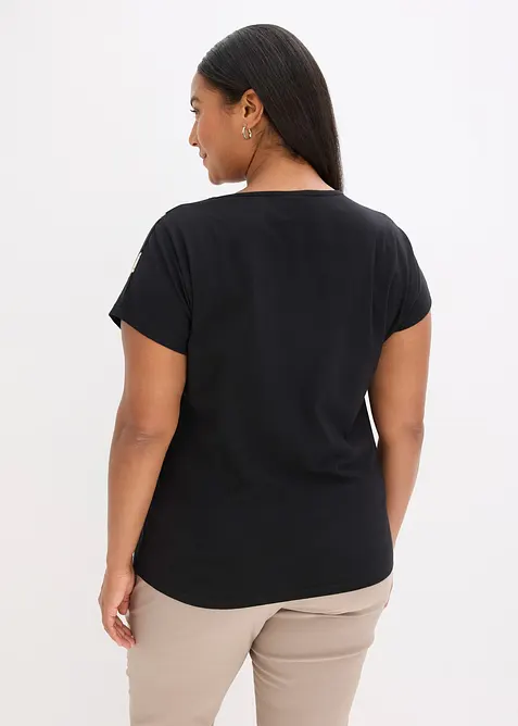 Topp i ekologisk bomull med blommotiv, bonprix