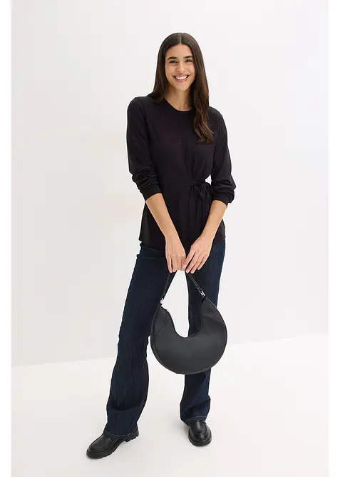 Långärmad topp av mjuk viskosmix, bonprix