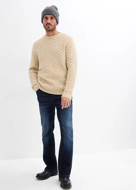 Classic Fit Stretch Jeans med bekv&auml;m midja, Bootcut, bonprix