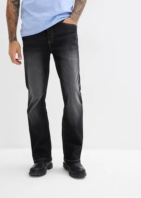 Classic Fit Stretch Jeans med bekv&auml;m midja, Bootcut, bonprix