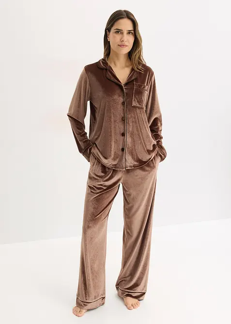 Byxa och topp med sammetsk&auml;nsla, bonprix