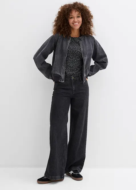 L&aring;ng&auml;rmad topp (2-pack) av mix med bomull och elastan, bonprix