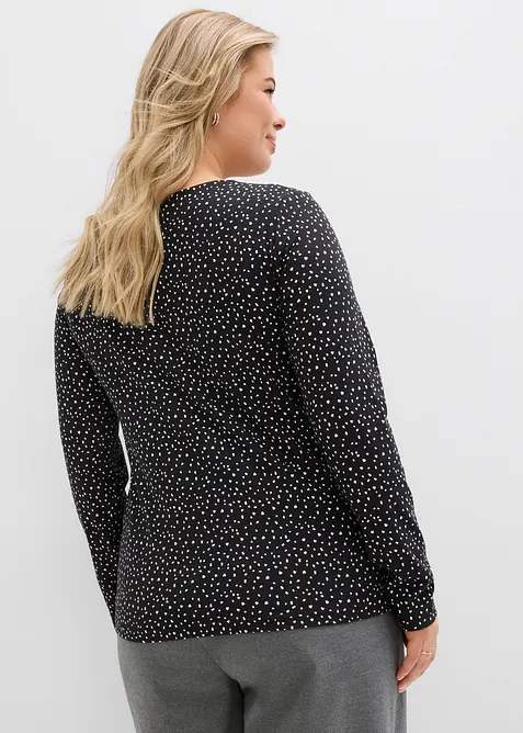 L&aring;ng&auml;rmad topp (2-pack) av mix med bomull och elastan, bonprix