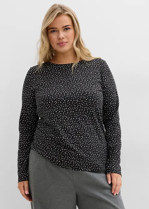 L&aring;ng&auml;rmad topp (2-pack) av mix med bomull och elastan, bonprix