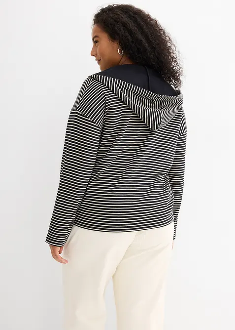 Munkjacka av bomullsmix med r&auml;nder, bonprix