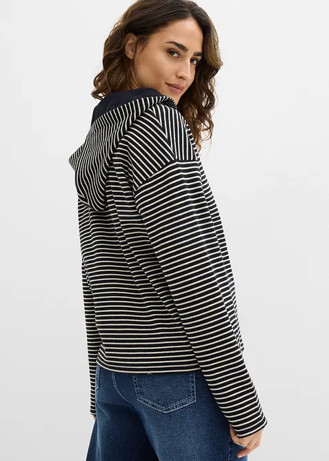 Munkjacka av bomullsmix med r&auml;nder, bonprix