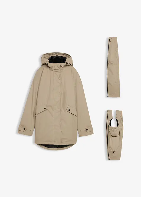 Vattenavvisande mammajacka med babyficka och urtagbar fleecejacka, bonprix